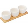Набор из 3 чаш на деревянной подставке soft ripples, dual glazing, 200 мл (75880)