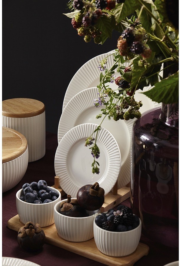 Набор из 3 чаш на деревянной подставке soft ripples, dual glazing, 200 мл (75880)