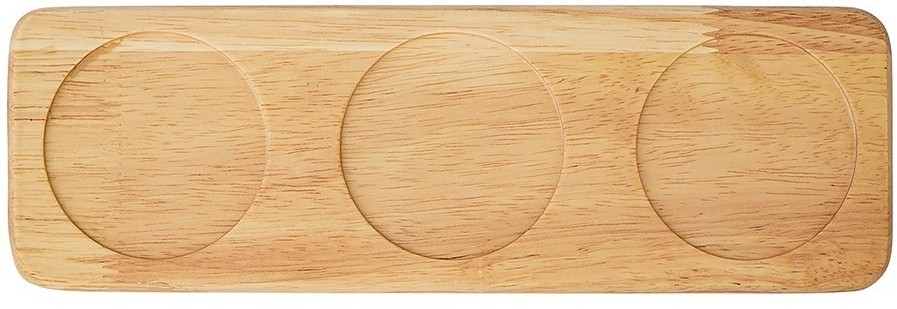 Набор из 3 чаш на деревянной подставке soft ripples, dual glazing, 200 мл (75880)