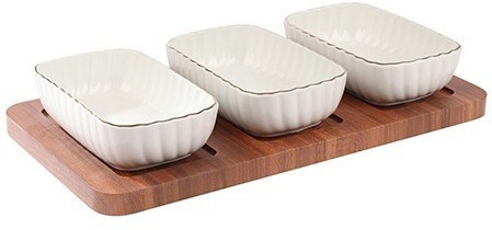 Менажница керамическая для сервировки 3 блюда LORAINE (90051-508)