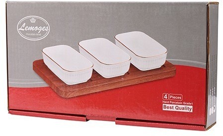 Менажница керамическая для сервировки 3 блюда LORAINE (90051-508)