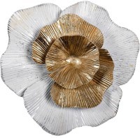 Декор настенный &quot;Цветок&quot; бело-золотой 33,7*34,3*7,6см (TT-00001942)