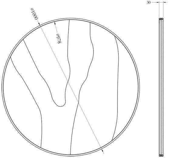Зеркало круглое с рисунком d100*3см (TT-00012995)