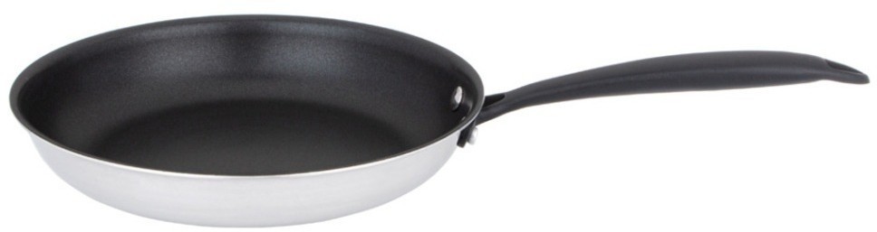 Сковорода c антипригарным покрытием "iron chef" agness 22*4.4cm технология 3-ply, нерж.сталь 18/10 (947-101)