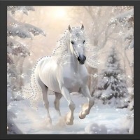 Картина Белый дух метели с кристаллами Swarovski (2448)