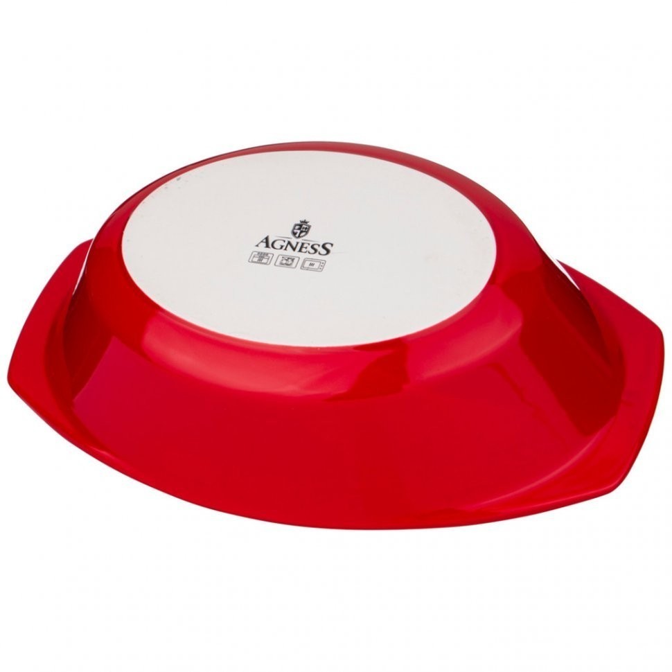 Форма для запекания со стеклянной жаропрочной крышкой agness 35,5*21,3*13,4см 2,5л красная (189-307)