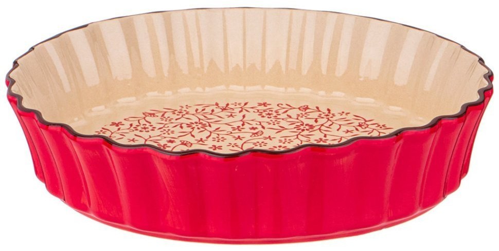 Форма для выпечки agness круглая красная 2300 мл 28*28*6 см (777-100)