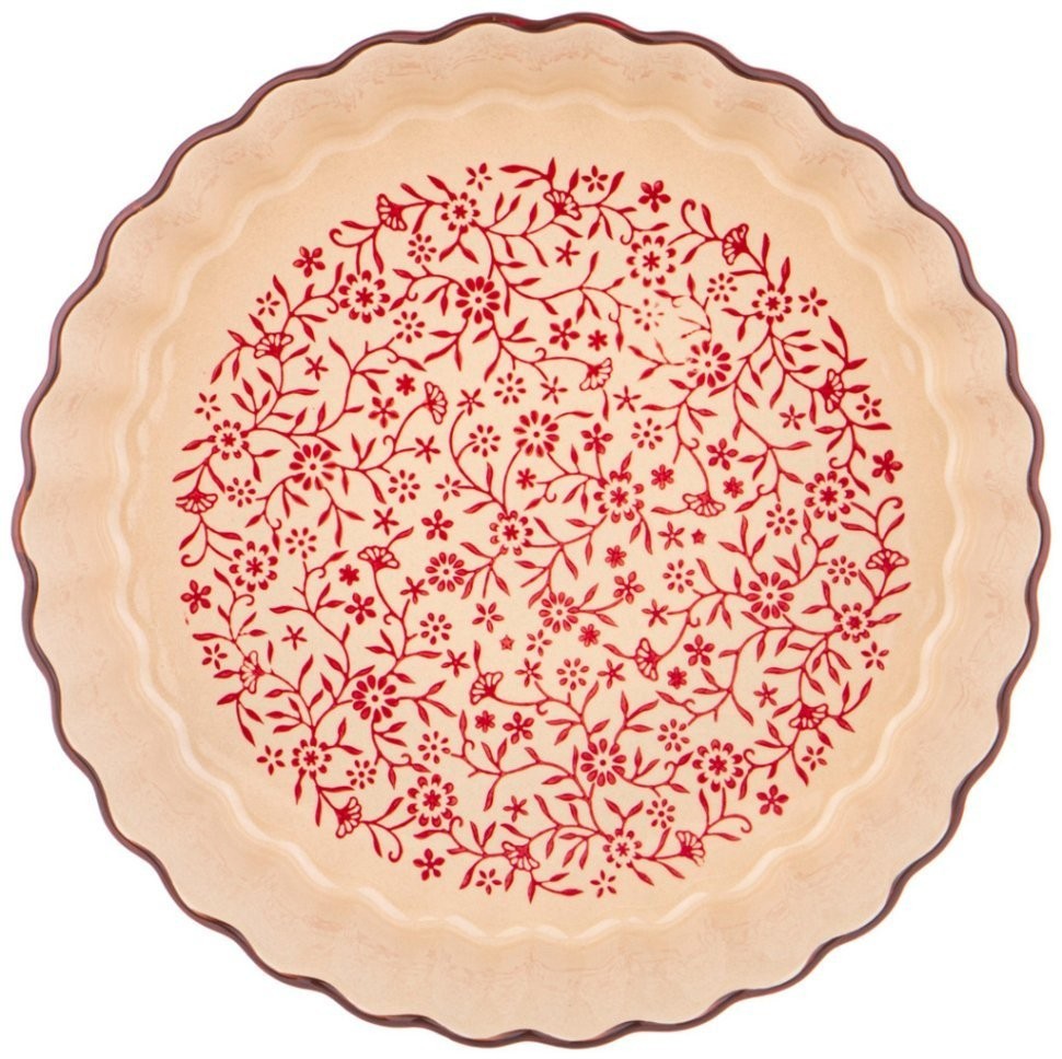 Форма для выпечки agness круглая красная 2300 мл 28*28*6 см (777-100)