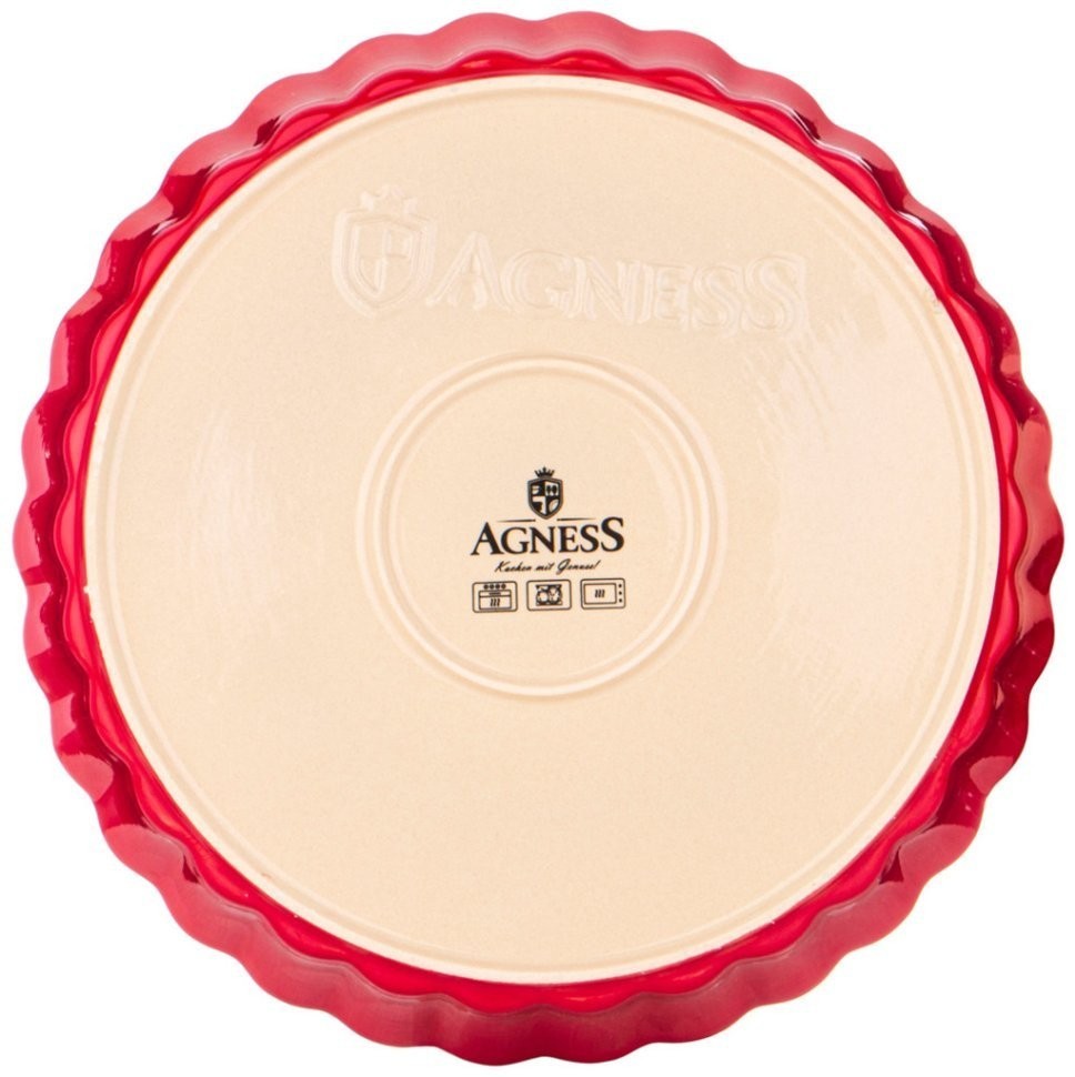 Форма для выпечки agness круглая красная 2300 мл 28*28*6 см (777-100)