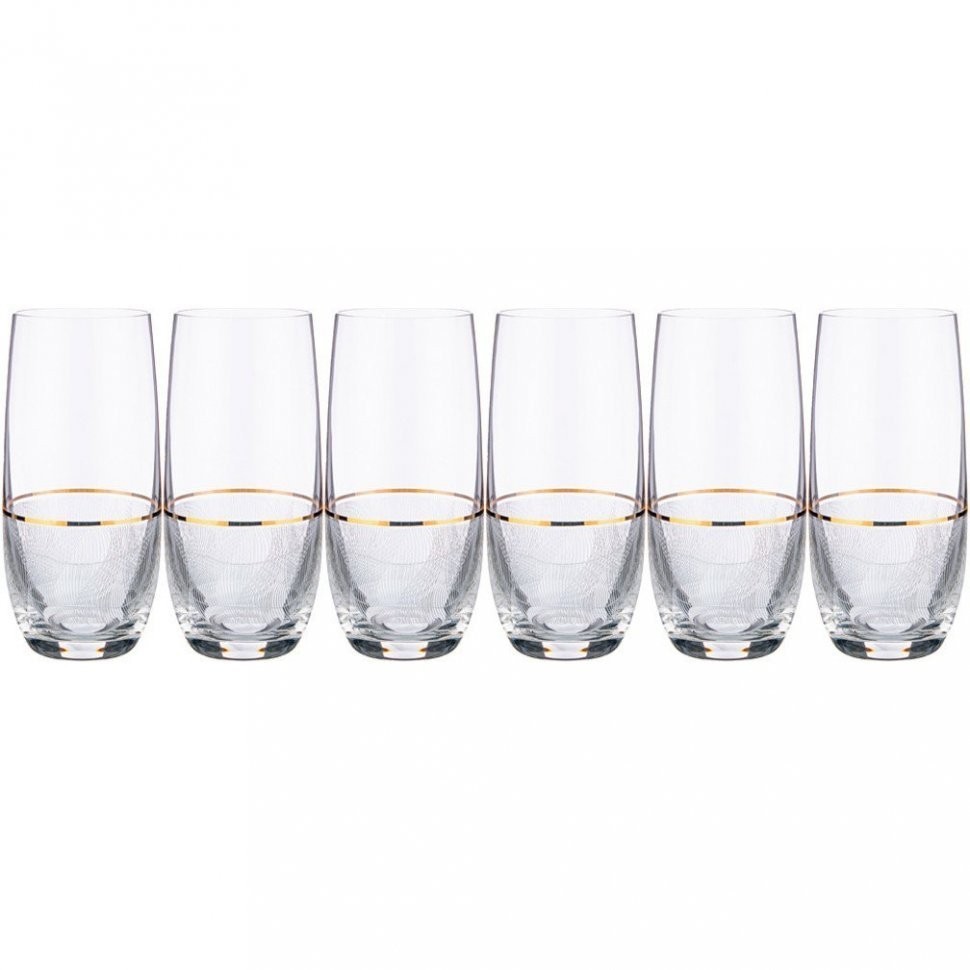 Набор стаканов для воды "viola elegance" из 6 шт. 350 мл. высота=15,5 см. Bohemia Crystal (674-730)