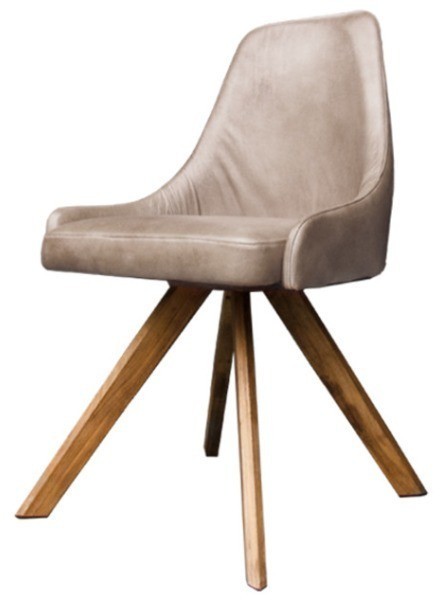 Стул BlossomChair, дерево, кожа, Brown, ROOMERS FURNITURE