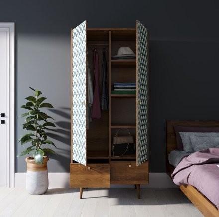 Шкаф двухстворчатый Berber принт 13 арт BB16/Print_13-ET