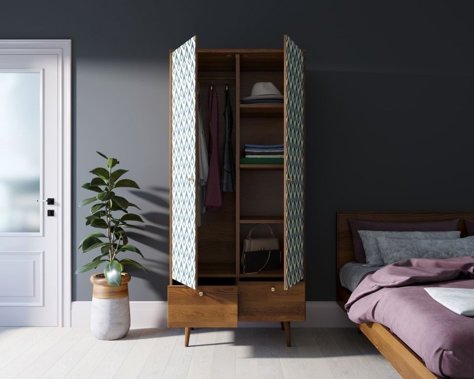 Шкаф двухстворчатый Berber принт 13 арт BB16/Print_13-ET