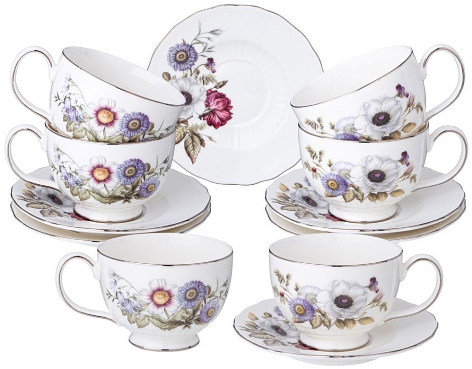Чайный набор lefard "bouquet" на 6 пер. 12 пр. 280 мл (590-639)