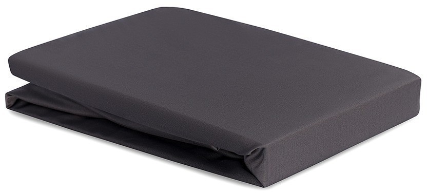 Простыня на резинке из премиального сатина темно-серого цвета из коллекции essential, 200х200х30 см (78492)