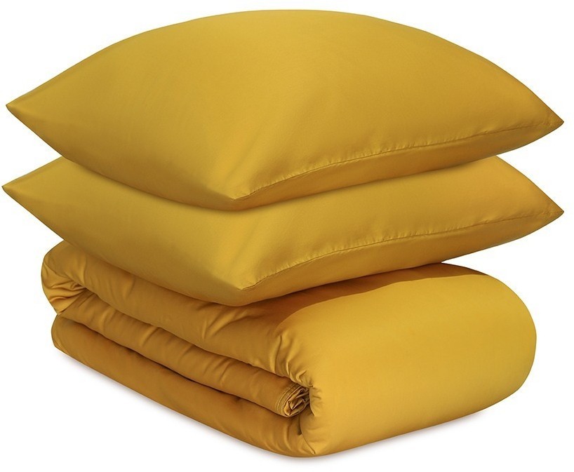 Комплект постельного белья из премиального сатина горчичного цвета из коллекции essential, 150х200 см (78454)