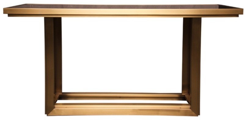 Консоль Z0269, стекло, нержавеющая сталь, matte gold, ROOMERS FURNITURE