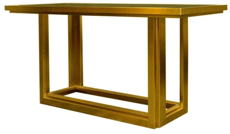 Консоль Z0269, стекло, нержавеющая сталь, matte gold, ROOMERS FURNITURE