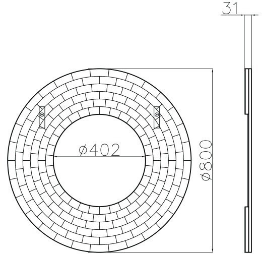 Зеркало круглое в раме из мелких элементов d80см (TT-00011705)