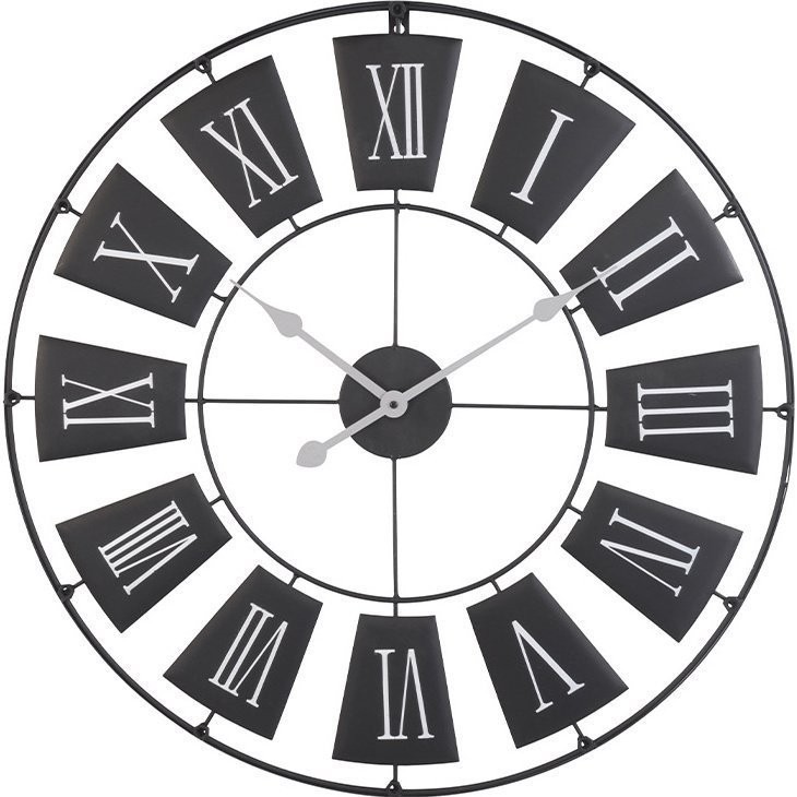 Часы настенные металлические черные d70см (TT-00005674)