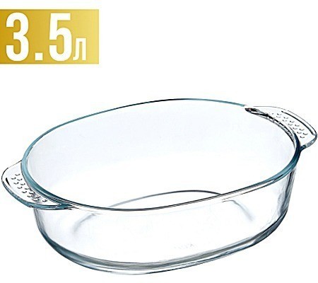 Форма для выпечки высокая 3,5л 34,4х24,5х8,5см стекло LR (28693)