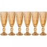 Набор бокалов для шампанского "ромбо" 6шт. 150мл. / в=20 см. Lefard (691-021)