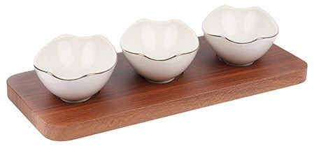 Менажница керамическая для сервировки 3 блюда LORAINE (90053-435)