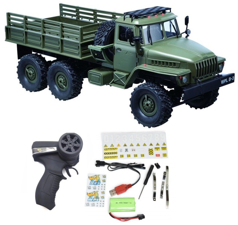 Радиоуправляемый внедорожник WPL Советский военный грузовик Урал 6WD 1:16 (WPLB-36-7)
