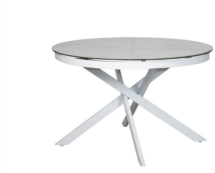 Стол обед.круг раскл.керам.бел. 170(120)*120*76см (TT-00004906)