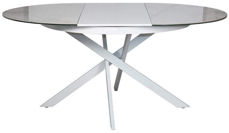 Стол обед.круг раскл.керам.бел. 170(120)*120*76см (TT-00004906)