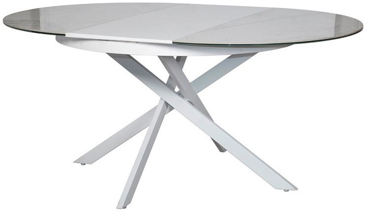Стол обед.круг раскл.керам.бел. 170(120)*120*76см (TT-00004906)
