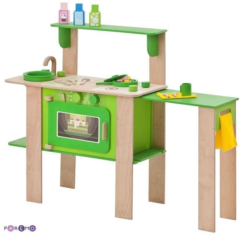 Кухня из дерева для мальчиков и девочек "Мятный лимонад" с 16 аксессуарами (PK115-01)