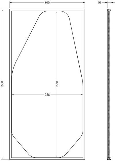 Зеркало напольное абстрактной формы в раме 86*10*166см (TT-00012993)