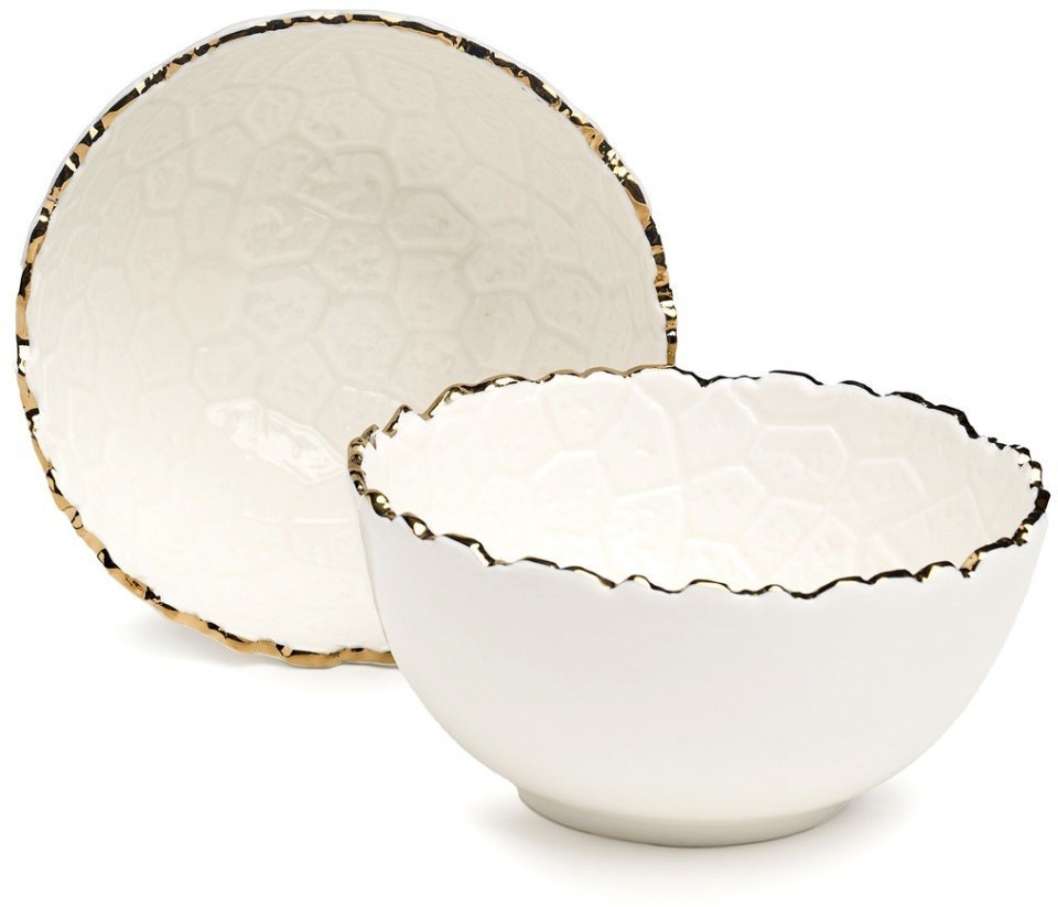 Набор салатников lefard "charm" 2 шт. 11*5,5 см 250 мл (с золотой линией) (779-355)