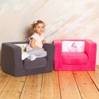 Раскладное бескаркасное (мягкое) детское кресло серии &quot;Дрими&quot;, цвет Элис+Роуз (PCR320-77)