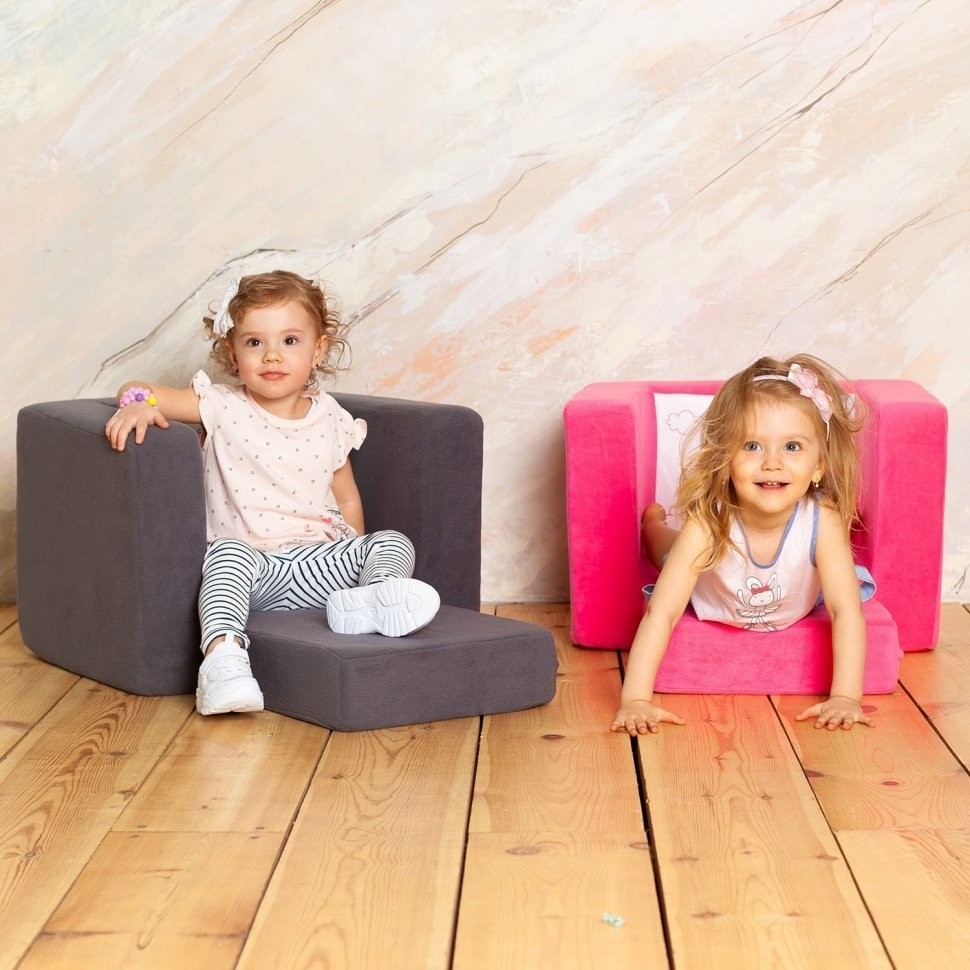 Раскладное бескаркасное (мягкое) детское кресло серии "Дрими", цвет Элис+Роуз (PCR320-77)