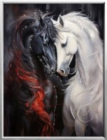 Картина Лошадиная любовь с кристаллами Swarovski (3059)