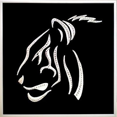 Картина Тигр 30*30 с кристаллами Swarovski (2381)