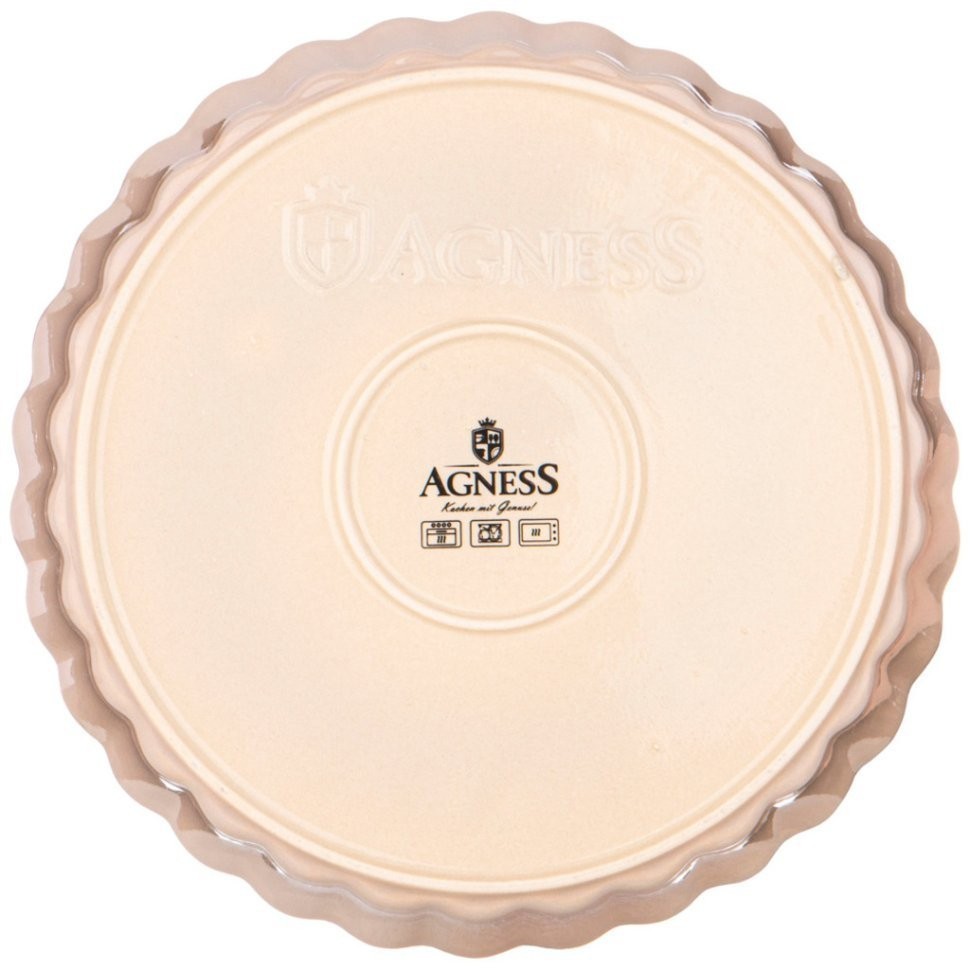 Форма для выпечки agness круглая бежевая 2300 мл 28*28*6 см Agness (777-101)