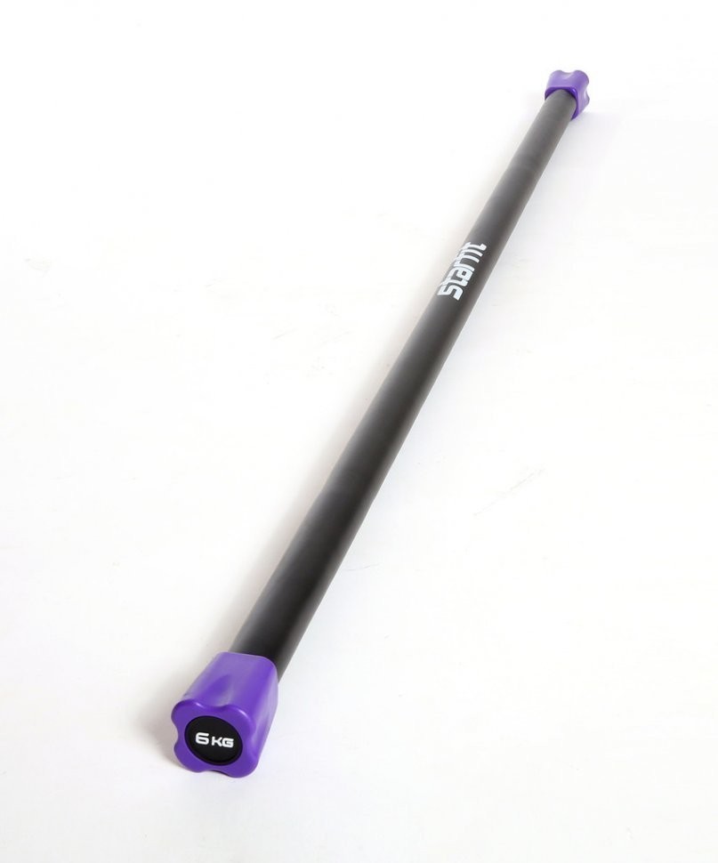 Бодибар BB-301, 6 кг, неопреновый, черный/фиолетовый (1484618)