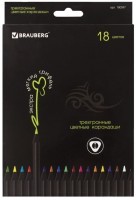 Карандаши цветные трехгранные Brauberg Black Jack 18 цветов 180597 (2) (65722)