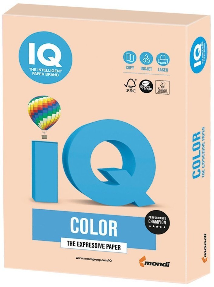 Бумага цветная для принтера IQ Color А4, 160 г/м2, 250 листов, темно-кремовая, SA24 (65416)