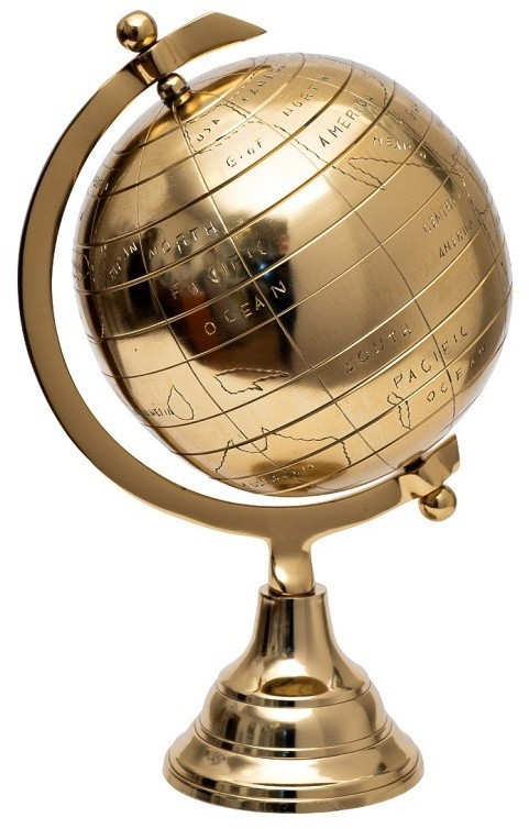 Глобус на подставке золотой d20*35см (TT-00011213)