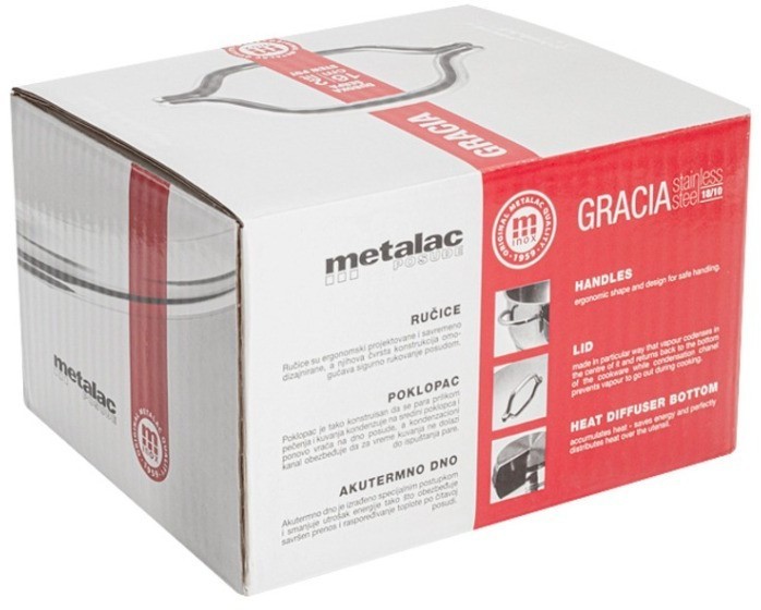 Кастрюля Грация, 16 см, 2 л, крышка металлическая - 368587 Metalac