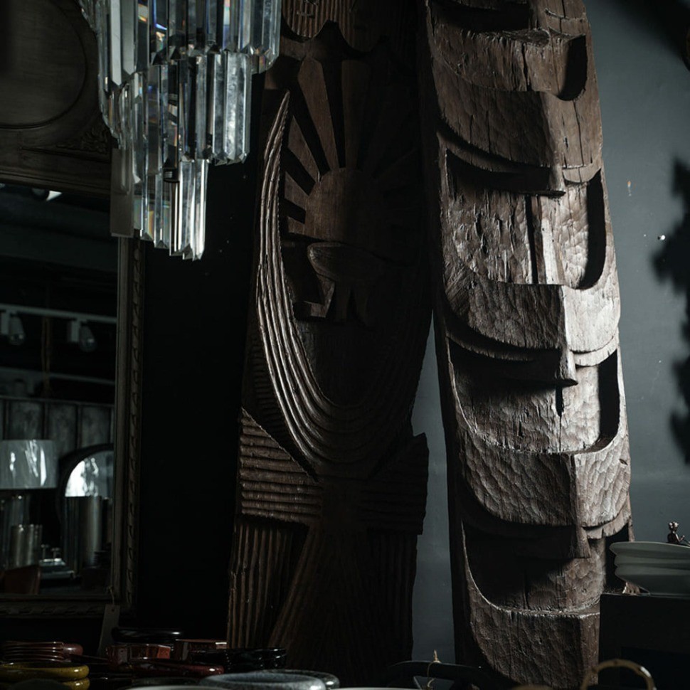 Декоративная панель XIX век, Индия PR42624, Тиковое дерево, natural, ROOMERS ANTIQUE