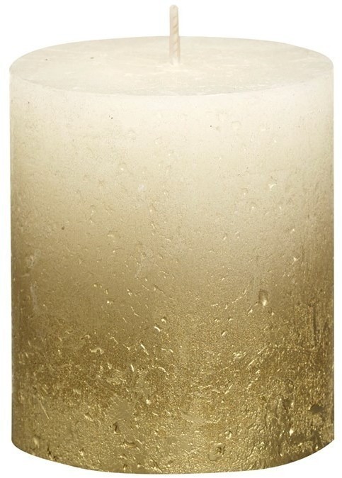 Свеча декор. Rustic 80*68мм кремовая с вкрапл.металлик золото(6) (TT-00001739)
