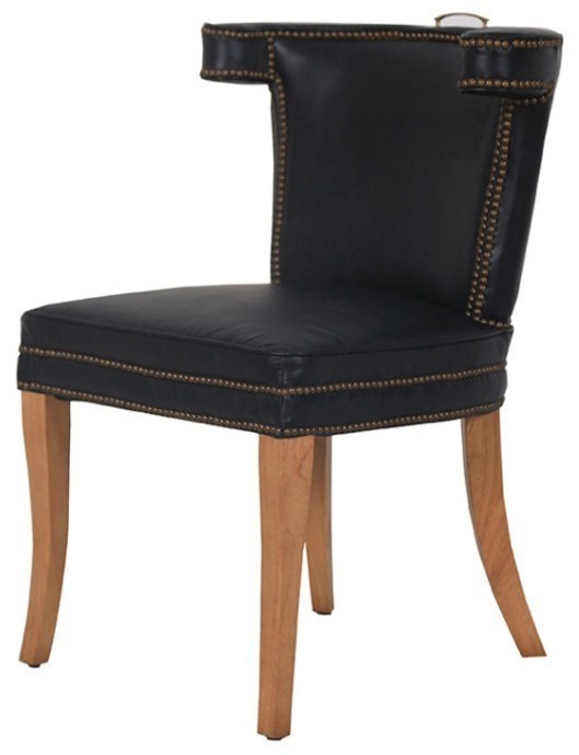 Стул DC0256A-1D/B76#, кожа, дерево, Belon black, ROOMERS FURNITURE