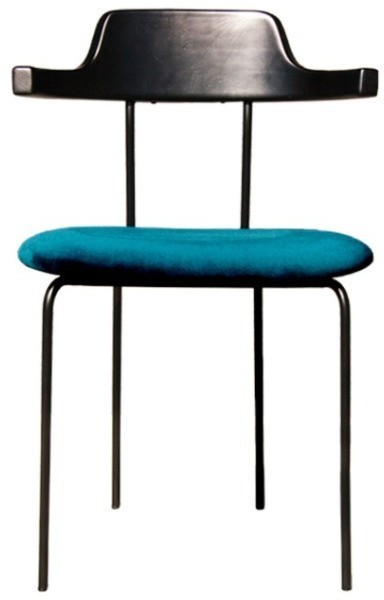 Стул AA02/MB/F614-11, металл, текстиль, Matt black/green, MARMO