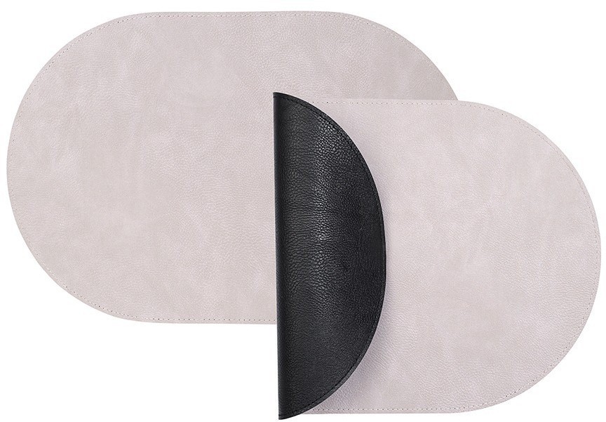 Набор из 4-х двухсторонних сервировочных салфеток pool, 30х45 см, черный/светло-серый (78747)