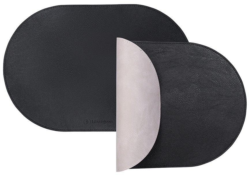 Набор из 4-х двухсторонних сервировочных салфеток pool, 30х45 см, черный/светло-серый (78747)